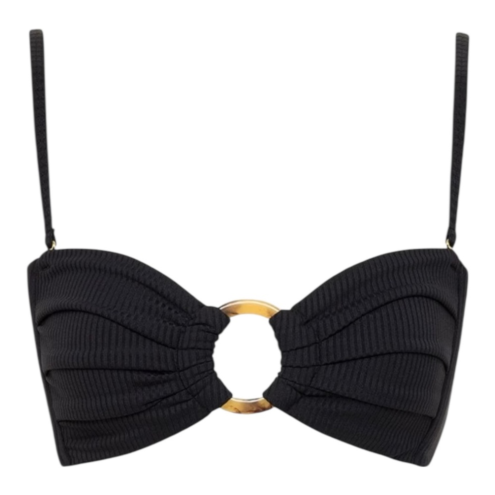 Montce Black Rib Tori Bandeau Bikini Top NWT - Picture 7 of 11